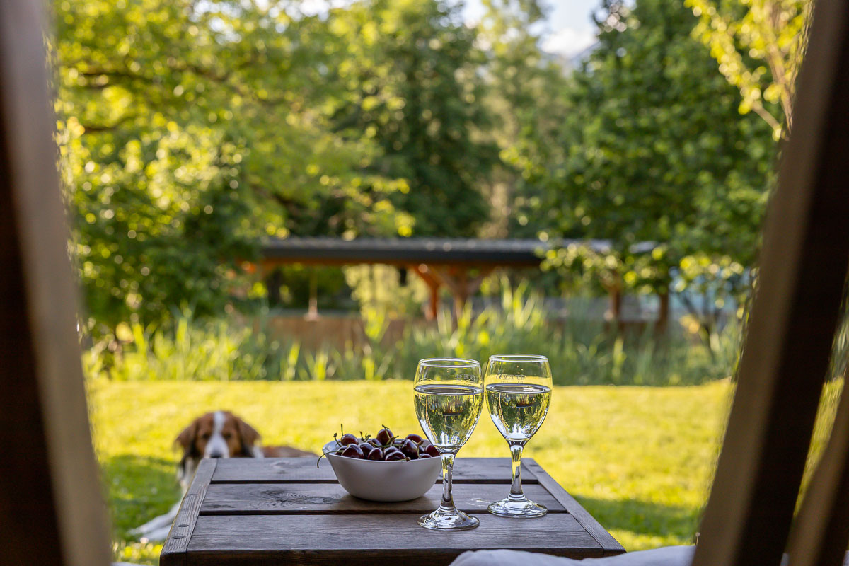 Terras met uitzicht op de tuin