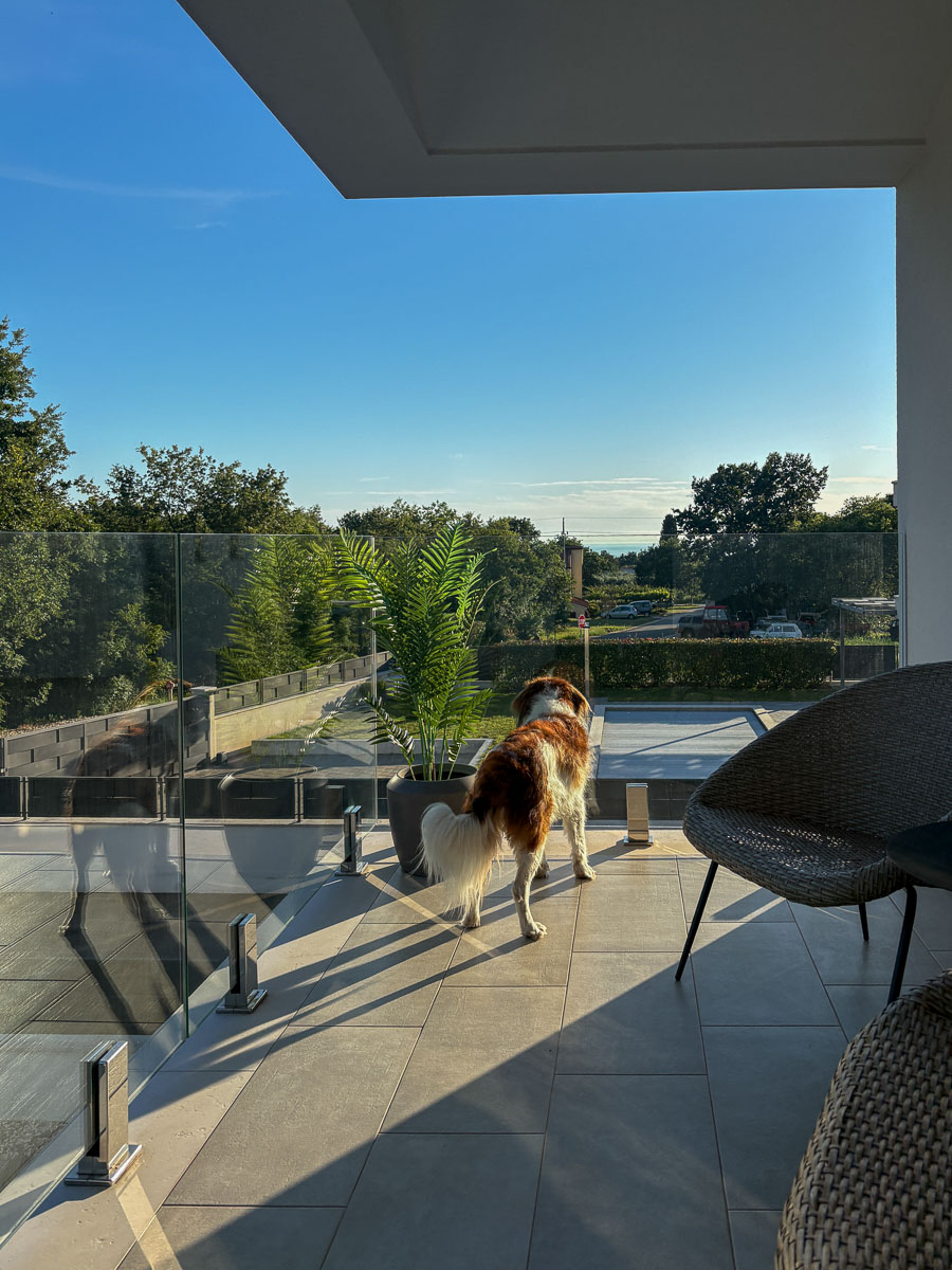 Zonsondergang op het balkon